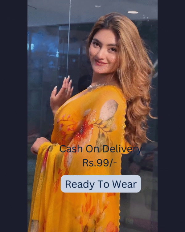 Yellow Banarasee Handwoven Crushed Tissue Saree with Multicolor Lace – A Regal Touch of Elegance